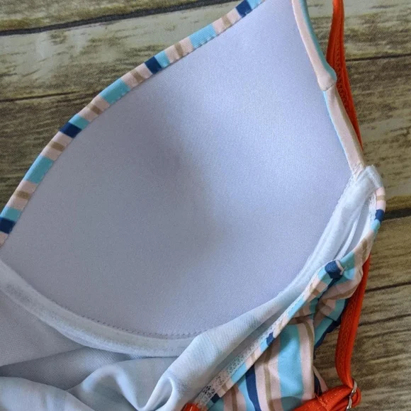 PatPat Women's Orange and Blue Swimsuit-one-piece - Picture 4 of 5